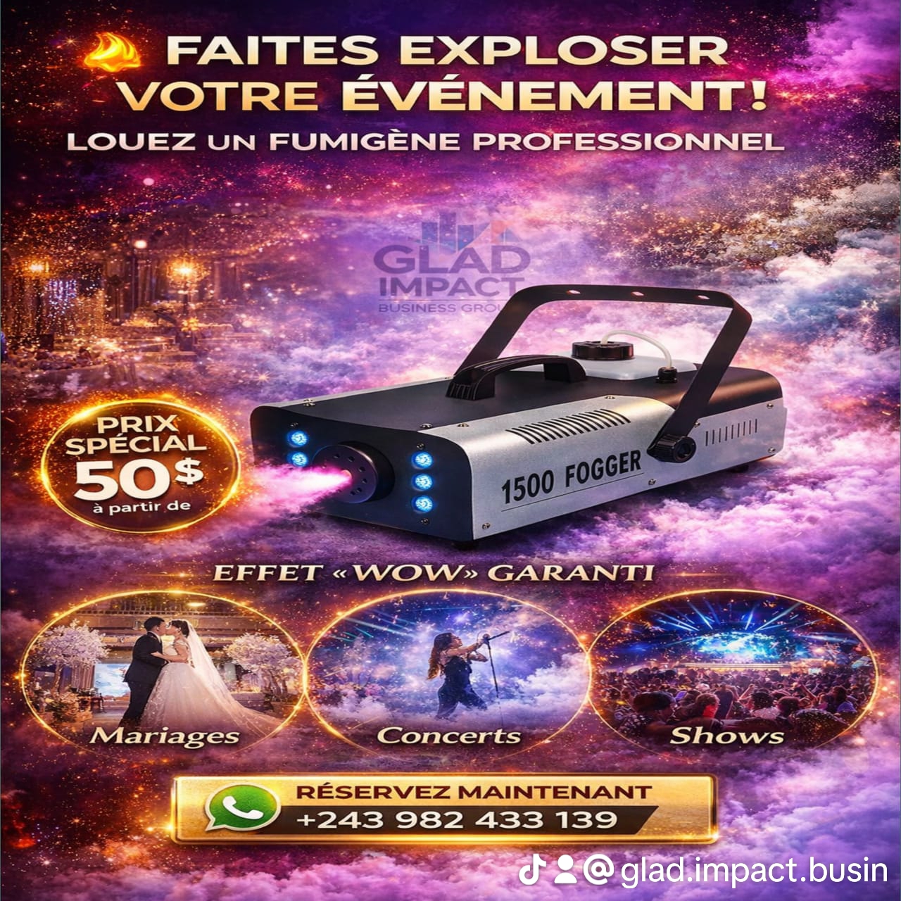 ⛔PROMO FLASH – Location Machine à Fumée(fumigène) 