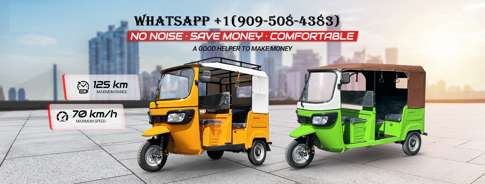 tricycles Bajaj et TVS King 